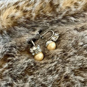Vintage faux pearl and butterfly clip on earrings